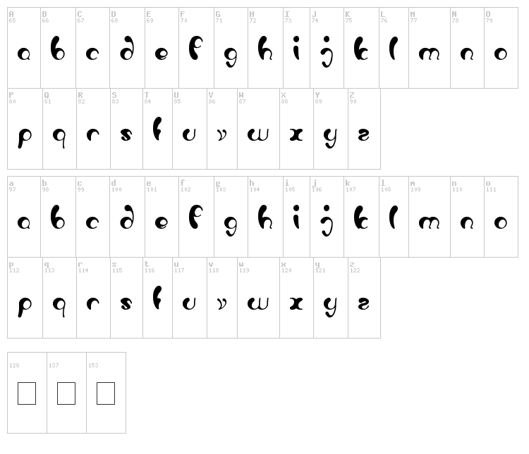 Luxurious Sexy font map